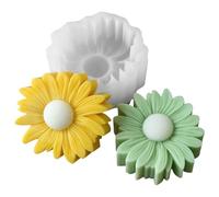 UR URLIFEHALL 2 Pcs Silicone Flower Candle Moulds Daisy Floral Resin Casting Moulds for Aromatherapy Candles Craft Soap Ornaments Home Decor