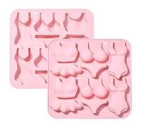 UR URLIFEHALL 2 Pcs Summer Beach Silicone Moulds Swimsuit Shaped Chocolate Moulds for Cake Decoration Candy Pudding Cookie Soap Candle Making