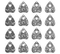 UR URLIFEHALL 20 Pcs 4 Styles Tibetan Tarot Style Heart Charms Astrology Divination Lucky Amulet Charms for Jewellery Making Craft Gift Decor