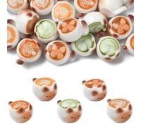 UR URLIFEHALL 20 Pcs 5 Styles Resin Coffee Cup Figurines 3D Cat Shape Cafe Drink Decorations for Home Office Car Interior Dashboard Ornaments
