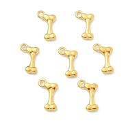 UR URLIFEHALL 20 Pcs Stainless Steel Dog Bone Charms 18K Gold Plated Pet Dangle Charms for Bracelet Necklace Crafts DIY Jewellery Making