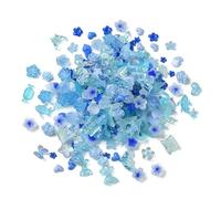 UR URLIFEHALL 200 Pcs Blue Series Nail Art Charms Resin Cabochons Flower Heart Bow Nail Art Decorations for Phone Case Crafts Jewellery