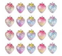 UR URLIFEHALL 25 Pcs Fruit Resin Cabochons Flatback Strawberry Embellishments with Paillettes No Hole Beads for Hairbands Photo Phone Case Crafts