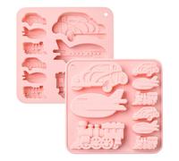UR URLIFEHALL 2Pcs Transportation Theme Silicone Moulds Car Airplane Shaped Chocolate Moulds for Cake Decoration DIY Craft Cookies Making