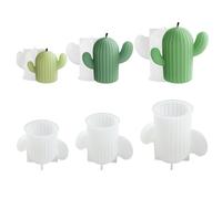UR URLIFEHALL 3 Pcs 3 Styles Cactus Candle Moulds 3D Succulent Plant Epoxy Resin Moulds for Aromatherapy Soap Candles Home Table Crafts Decor