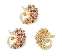 UR URLIFEHALL 3 Pcs Golden Hedgehog Pin Badges Rhinestone Animal Brooch Lapel Pins for Clothes Hat Scarf Shirt Backpack DIY Jewellery Grafts