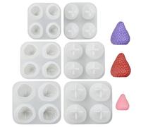 UR URLIFEHALL 3 Pcs Starwberry Candle Moulds 3D Fruit Shaped Silicone Fondant Moulds for Aromatherapy Soap Candles Home Table Crafts Decor
