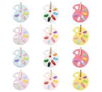 UR URLIFEHALL 30 pcs 6 Colors Resin Palette Charms Opaque Artist Painter Dangle Charms for Bracelet Necklace Jewelry Making Findings DIY Crafts