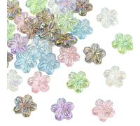 UR URLIFEHALL 30 Pcs Colourful Resin Cherry Blossom Beads Flower Shaped Spacer Beads for DIY Bracelet Necklace Keychain Jewellery Making