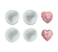 UR URLIFEHALL 4 Pcs Heart Shaped Candle Moulds Epoxy Resin Heart Moulds Silicone Soap Moulds for DIY Ornaments Crafts Home Party Decorations