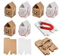 UR URLIFEHALL 40 Pcs 2 Styles House Shaped Gift Boxes with Handles Brown White Paper Boxes for Biscuits Candy Crafts Packaging Party Favour