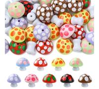 UR URLIFEHALL 40 pcs Random Acrylic Mushroom Beads Colorful Fairy Tale 3D Forest Plant Craft Beads for DIY Necklace Bracelet Earring Jewelry Making