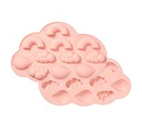 UR URLIFEHALL 5 Pcs 3D Rainbow Cloud Raindrop Weather Theme Silicone Mould Cake Border Fondant Moulds for Cake Decorating Chocolate Candy