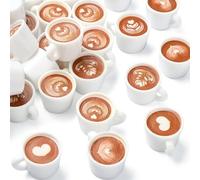 UR URLIFEHALL 50 Pcs 5 Styles Miniature Resin Figurines 3D Coffee Cup Ornaments Drink No Hole Beads for Crafts Home Shop Dollhouse Decorations
