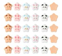 UR URLIFEHALL 50 Pcs Resin Star Cabochons Cute Animal Embellishments Flat Back No Hole Charms for Crafting DIY Hairclip Phone Case Scrapbooking
