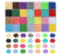 UR URLIFEHALL 5600 Pcs 28 Colours 4mm Opaque Acrylic Round Pony Beads for DIY Jewellery Making Crafts Phone Strap