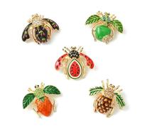 UR URLIFEHALL 5Pcs Bee Pin Badges Fruit Insect Brooch Enamel Lapel Pins for Clothes Hats Jacket Jeans Decorative Craft Clips Fasteners