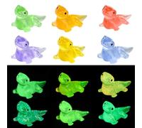 UR URLIFEHALL 60 Pcs 6 Colors Luminous Lizard Garden Decor 3D Animal Resin Figurines for DIY Micro Dollhouse Landscape Garden Potted Plants