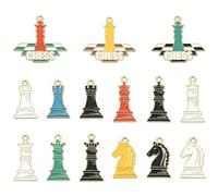 UR URLIFEHALL 60 pcs Random Enamel Chess Charms King Queen Knight Chess Piece Charms for DIY Necklace Bracelet Earrings Jewelry Making