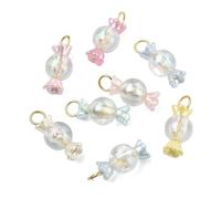 UR URLIFEHALL 80 pcs 8 Colors Kawaii Acrylic Candy Charms Cute Sweets Food Pendants Charms for Keychain Earring Bracelet Necklace Craft Jewelry Making