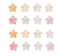 UR URLIFEHALL 80 Pcs Transparent Acrylic Flower Beads AB Colour Floral Beads for Bracelets Necklace DIY Jewellery Making Crafts