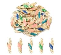 UR URLIFEHALL Jesus Religion Enamel Connector Charms, 40Pcs, 5 Colors