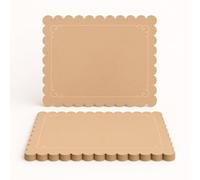 Ur- Way Kraft Paper Placemats 100 Pack: 10 x 14 inch Light Brown Scalloped Edged Disposable Kraft Paper Place Mats for Dining - Perfect for Rustic Farmhouse, Wedding, or Holiday Table Decor
