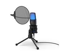 uRage Stream 410 HD Microphone for Streaming, Gaming, Podcast, Music Recording, Includes Pop Protection & Tripod, USB, Black