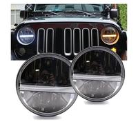 URAGER Headlight Assembly 7" Inch Led Headlight DRL/Amber Turn Lights For Jeep For Wrangler JK TJ LJ CJ For Willys For Wheeler For Rubicon For Sahara Car Headlights
