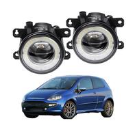 URAGER Headlight Assembly For Fiat For Punto For Evo 2009-2012 2 X Car Left + Right LED Fog Light Assembly Angel Eye Daytime Running Light DRL 30W 8000LM 12V Car Headlights(Yellow and Amber)