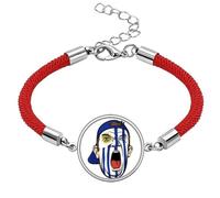 Uraguay Flag Facial Makeup Head Cap Lucky Red String Bracelet Rope Bracelet Handmade