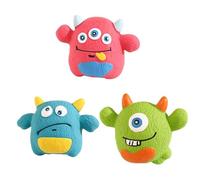 Uran Mall 3 Pcs 10cm Squeaky Dog Toys Latex Monster Fetch Toys for Small Dogs