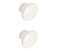 Urana White Plastic Round Cabinet Knob (Dia)34mm, Pack Of 2