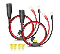 URANT 2 Pack GC002 X-Connect M6 Eyelet Terminal Cable,16AWG Battery Wiring Harness fit for NOCO Genius Smart Battery Charger Accessories (Genius 1/2/5/10),with 20A Fuse & Waterproof Cover