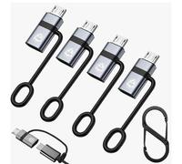 URANT USB C to Micro USB Adapter (4 Pack),Type C Female to Micro USB Male Adapter,Suitable for Samsung Galaxy S6/S7 Edge,LG Nexus 4/5/6 and Many Other Devices (Gray)