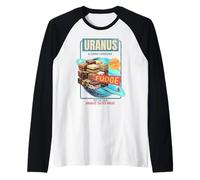 Uranus Brand Fudge Hot or Cold Tastes Great Retro Planet Raglan Baseball Tee