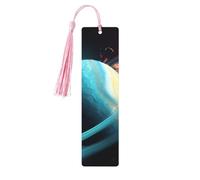 Uranus Impact Bookmark Ornament, Wooden Bookmarks with Tassel, Book Mark for Book Lovers Page Markers Reading Gifts for Women Men Handmade Wood Bookmark Tag Label