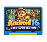 URAO - kids tablet, android 16 tablet for kids 10 inch with case, 20GB RAM 64GB ROM 1TB TF card expandable for toddlers, parental control, dual camera, WiFi, gift