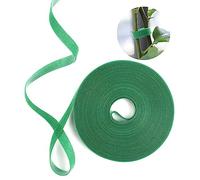 URAQT 15mm 10m Tape Plant Ties, Green Garden Self Adhesive Tape, Hook Loop, Reusable Adjustable Tree Ties Plant Stake Cane Supports Wrap Tape for Gardening Sticky Strips