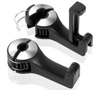 URAQT 2 Pack Car Back Seat Hook, 2 in 1 Car Headrest Hidden Hook, Car Storage Hooks Back Seat Headrest Hanger, Headrest Bracket Purse Holder Hooks for Phone, Purses, Toys, Groceries, and Bags