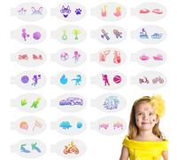 URAQT 24 PCS Face Paint Stencils, Reusable Temporary Tattoo Stencils Tattoo Painting Templates for Kids, Facial Painting Stencil for Party, Christmas, Halloween, Carnivals, C