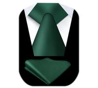 URAQT 3.15" Solid Color Tie Formal Necktie and Pocket Square Set (23 * 23CM) for UK Men Business Wedding Party Work Tie - 8cm Dark Green