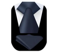 URAQT 3.15" Solid Color Tie Formal Necktie and Pocket Square Set (23 * 23CM) for UK Men Business Wedding Party Work Tie - 8cm Navy Blue