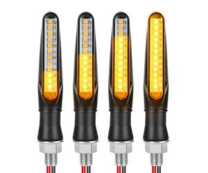 URAQT 4pcs Motorcycle Indicators, Flowing Mode Turn Signal Lights, Motorcycle Turning Indicators, 12V 12 LED Universal Waterproof for Scooter Quad Cruiser Off Road
