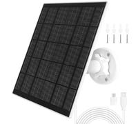 URAQT 5W Solar Panel for Eufy Camera, IP65 Waterproof, 3M /9.8ft Cable, Adjustable Mount, USB-C Port and Micro USB Adapter, Compatible with Eufycam 3/3C/2/2 Pro/2C/2C Pro/E/E20/E40/L20/L40