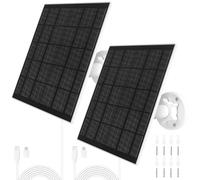 URAQT 5W Solar Panel for Eufy Camera, IP65 Waterproof, 3M /9.8ft Cable, Adjustable Mount, USB-C Port and Micro USB Adapter, Compatible with Eufycam 3/3C/2/2 Pro/2C/2C Pro/E/E20/E40/L20/L40, 2Pack