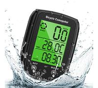 URAQT Bike Computer, Universal Bicycle Speedometer Odometer, 19 Functions IP65 Waterproof, Cycling Computer with LED Backlight Display Touch Screen, Automatic Start/Stop, For Cycling