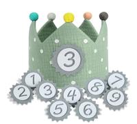 URAQT Birthday Crown for Kids, Reusable Birthday Party Hat Crown with Interchangeable Number from 0 to 9, Happy Birthday Hat, Baby Photo Props, Birthday Party Tiara Headbands Gifts for Boys Girls