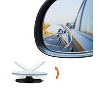 URAQT Blind Spot Mirrors For Cars, 2 Pack HD Wide Angle Convex Blind Spot Mirror, Round Frameless 360° Rotate Parking Mirrors for Car, Waterproof Adjustable Convex Rear View Mirror for Car Trucks SUV