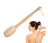 URAQT Body Brush Back Scrubber, Long Handle Bath Shower Brush with Soft and Stiff Bristles, Double-sided Brush Head for Wet or Dry Brushing, Exfoliating Massage